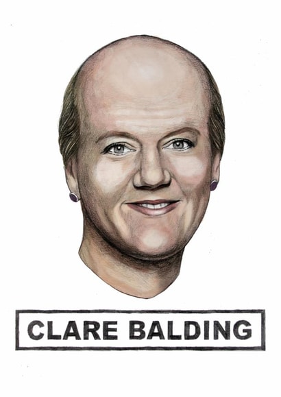 Funny Card - Clare Balding - Celebrity Pun - Card For Bald Men created by Quite Good Cards