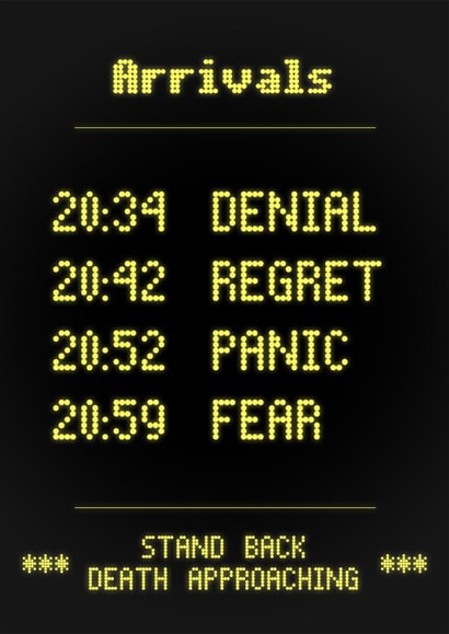 Funny Birthday Card - Arrivals Board - Getting Old created by Quite Good Cards