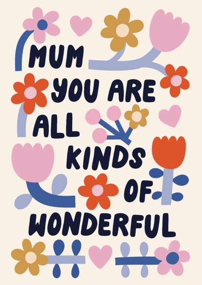 Classic Birthday Card - For Mum - Flowers created by Christine Cuddihy Illustration