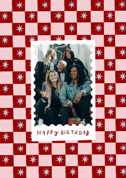 Classic Birthday Card - Starry Checkerboard Frame created by Holly Walsh