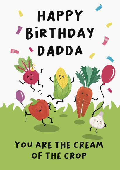 Cute Birthday Cards - For Dadda - Vegetables created by Rosie bees craft box