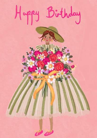 Pretty Birthday Card - Flower Girl created by Lara Waghorn 
