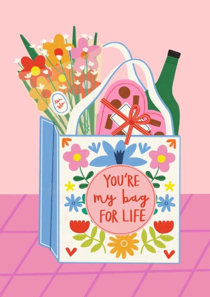 Pretty Anniversary Card - Bag For Life Card - Gift Bag created by AbiGoLucky