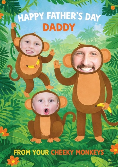 Cute Father's Day Card - Cheeky Monkeys - Two Children created by Tiger Feet Creations