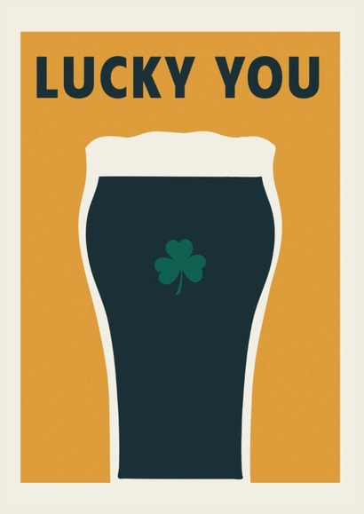 Classic Birthday Card - Guinness - Lucky You created by Little Egret Design