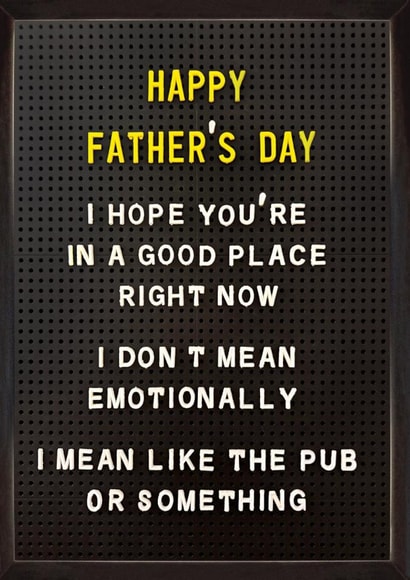 Funny Father’s Day Card - Good Place - The Pub created by Brainbox Candy