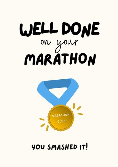 Classic Congratulations Card - Marathon Medal created by @HurrayHaus