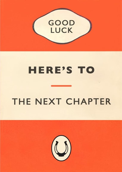 Classic Good Luck Card - Book Cover - Next Chapter created by Of Life & Lemons Ltd.