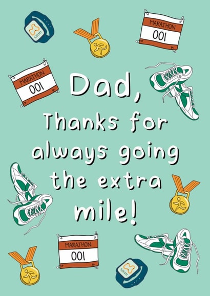 Birthday Card For Dad - Running - Going The Extra Mile created by Stuck Shop Gifts