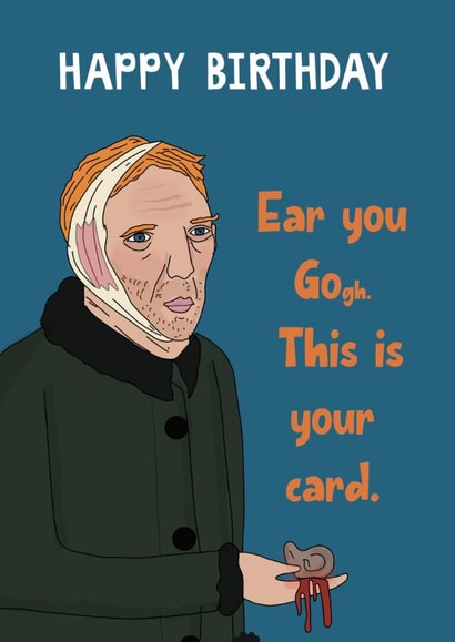 Funny Van Gogh ear pun joke created by Blessherlittleartoons by Amy