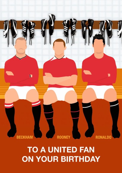 Fun Birthday Card - Manchester United - Players created by Paul Jones