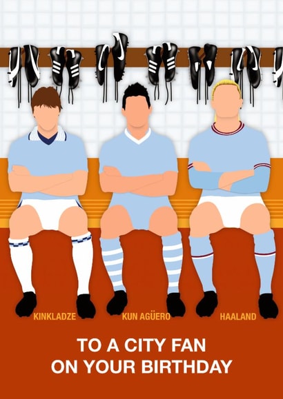Fun Birthday Card - To A City Fan - Players created by Paul Jones