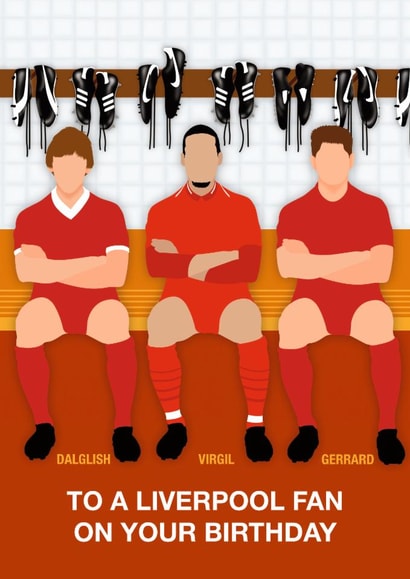 Fun Birthday Card - To A Liverpool Fan - Players created by Paul Jones