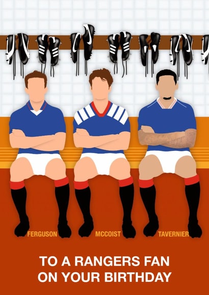 Fun Birthday Card - To A Rangers Fan - Players created by Paul Jones