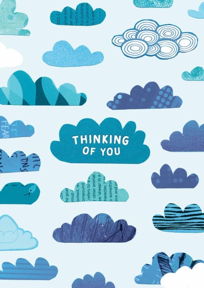 Classic Thinking Of You Card - Clouds created by The Curious Pancake