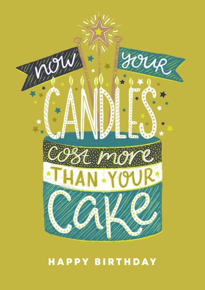 Cheeky hand lettered cake card created by Claire Wilson