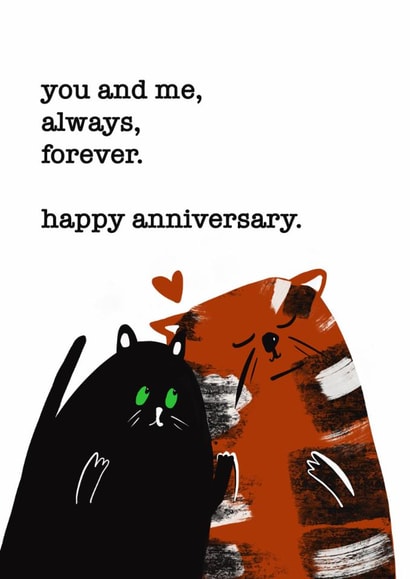 You and Me Always - Cats Anniversary Card created by Seaby Sketches