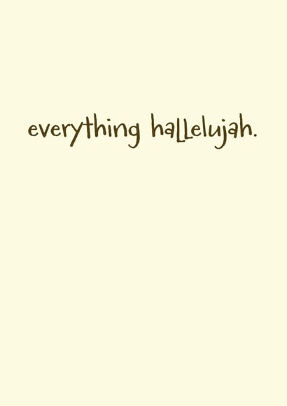Everything hallelujah - Justin Bieber - thank you - grateful - encouragement created by Philippa Elizabeth Illustration