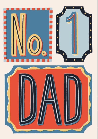 Classic Father's Day Card - Number One Dad created by Laura Darrington Design Ltd.