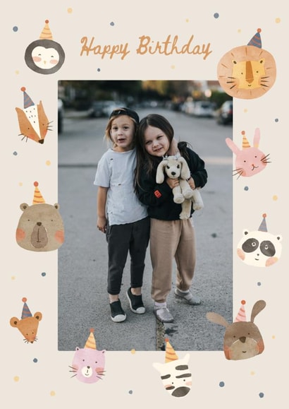 Cute Birthday Card - Party Animals created by Zove Ahh