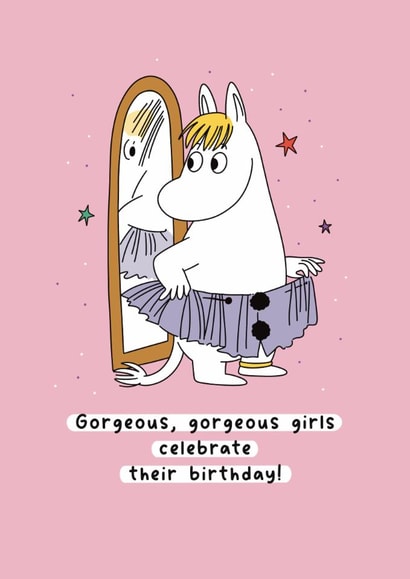 Cute Birthday Card - Moomin - For Her created by Moomin Characters