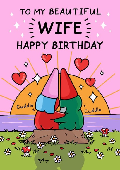Beautiful Birthday Card - For Wife - Romantic Sunset created by Cheeky Legends