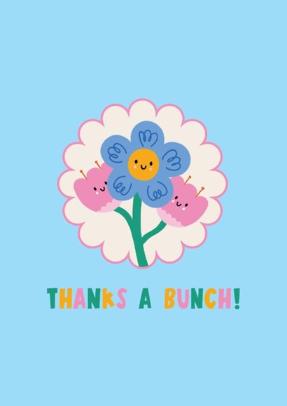Cute Thank You Card - Thanks A Bunch - Flowers created by Lucy Maggie Designs