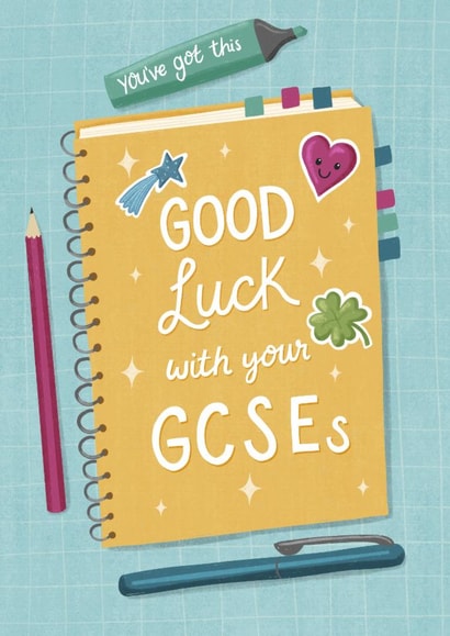 Classic Exams Card - GCSEs - Good Luck created by Silky Rose Design