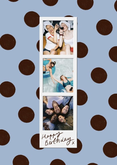 Classic Birthday - Photo Strip - Blue And Brown Polka Dots created by Holly Walsh