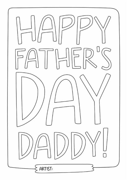 Happy Father's Day Daddy Colouring Sheet | Kids Father's Day Card created by Laurent Collective