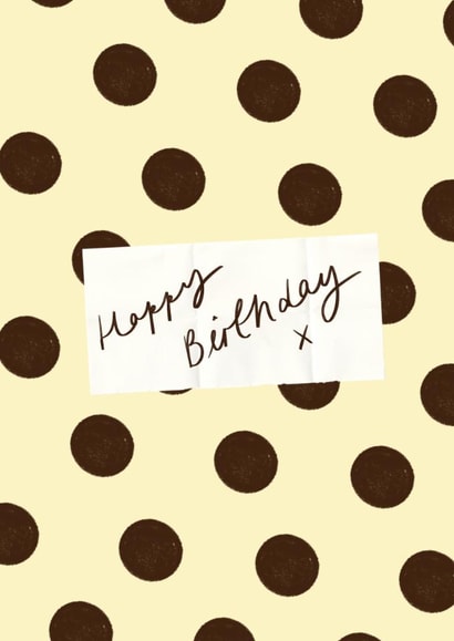 Classic Birthday Card - Yellow And Brown Polka Dots created by Holly Walsh