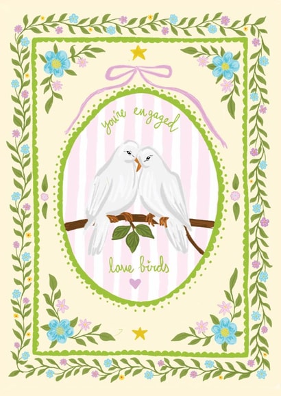Engagement card - Congratulations - Love Birds created by Philippa Elizabeth Illustration