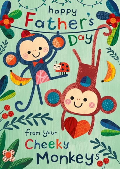 cute father's day card for Dad -  from your cheeky monkeys created by Lindsey Sagar