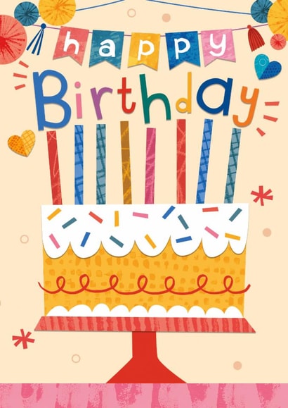 Classic Birthday Card – Colourful Cake created by Lindsey Sagar
