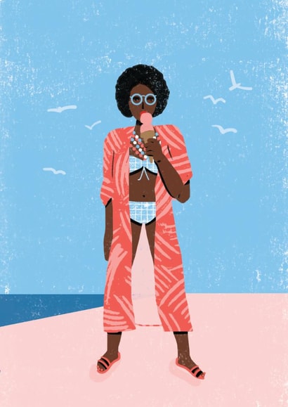 Arty Just Because Card - Beach - Ice Cream created by Rebecca Prinn