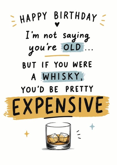 Whisky birthday card, funny birthday created by LynseyLovez