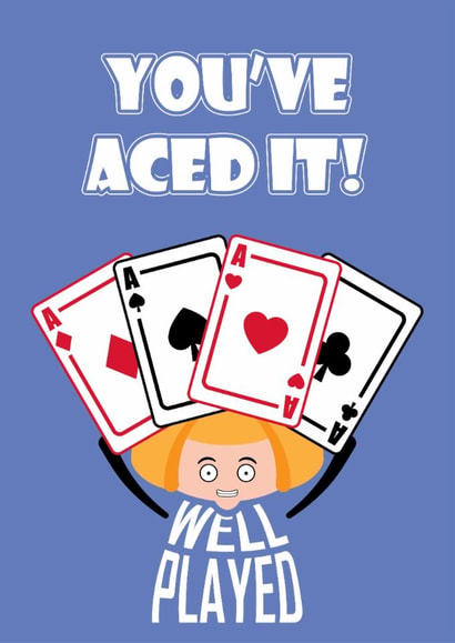 Quirky Congratulations card for her - Aced it - Well played - Exam Success created by Versed Aid