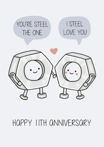 Cute 11th Anniversary - Steel - Pun created by Creaternet