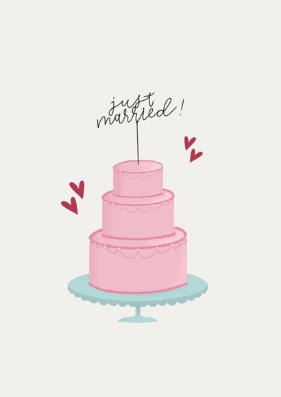 ‘Just Married’ Wedding Cake Card created by Kate Jones