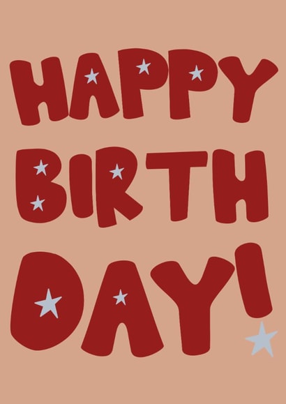 happy birthday star card bold typography fun modern design created by Kind of Simple Designs