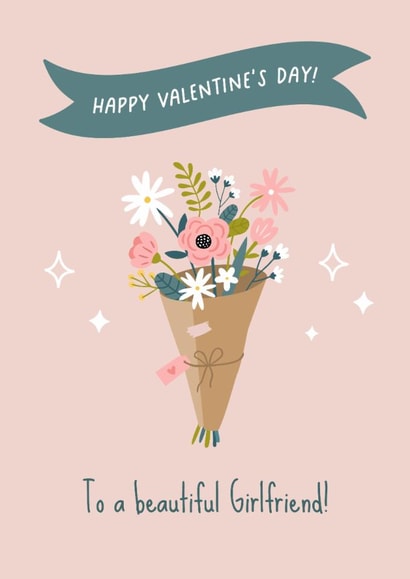 Classic Valentine's Day Card - For Girlfriend - Flowers created by Evie Garnett Designs