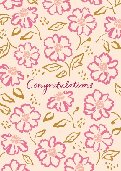 Pretty Congratulations Card - Flowers - For Her created by Embletree Designs