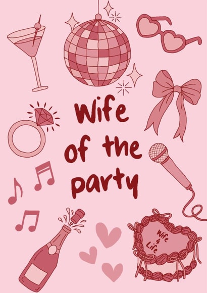Cute hen do card to kickstart the perfect bachelorette party created by Wild Rose