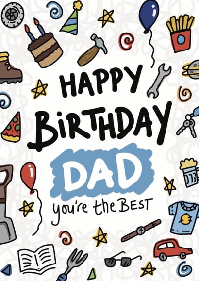 Cute Happy Birthday Dad Card – You’re The Best Dad created by ROSHAH DESIGNS