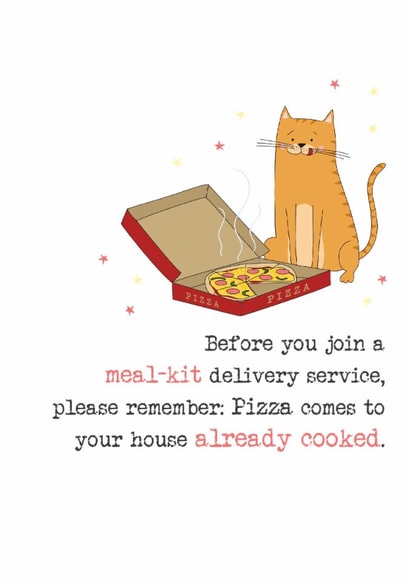 Funny Birthday Card - Pizza - Meal Delivery created by Dandelion Stationery