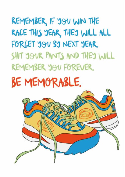 Funny Birthday Card - Running - Be Memorable created by Dandelion Stationery