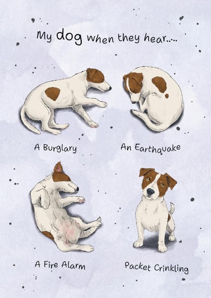 Cute Just Because Card - Packet Crinkling - Dog created by Dandelion Stationery