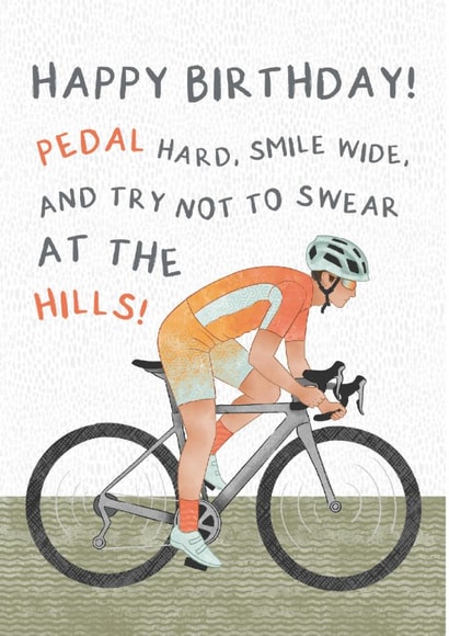 Funny Birthday Card - Cycling - Try Not To Swear created by Dandelion Stationery