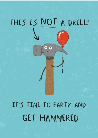 Funny Birthday Card - Get Hammered created by Dandelion Stationery