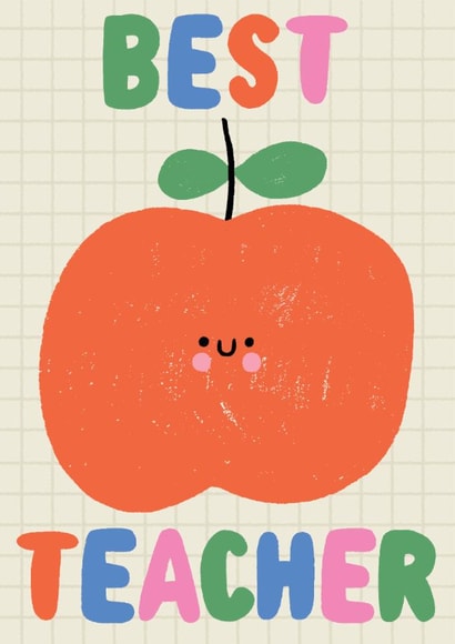 Cute Thank You Card - Best Teacher - Apple created by by Rosie Banton